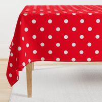 White Polkadots on Cherry Red