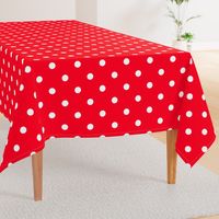 White Polkadots on Cherry Red