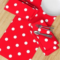 White Polkadots on Cherry Red