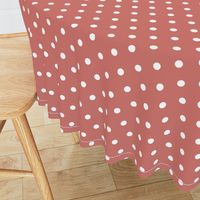 White Polkadots on Ash Rose