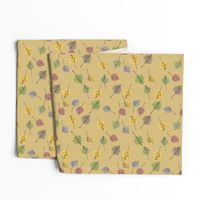  Colorado Aspen Tree Leaves Hand-painted Watercolors in Jute Beige