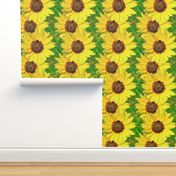 sunflower pointillism dark