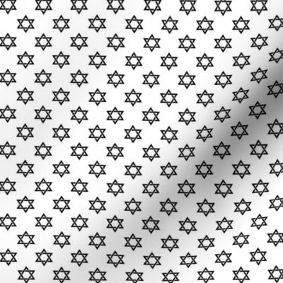 Half Inch Black Star of David on White