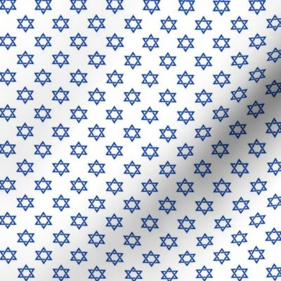 Half Inch Blue Star of David on White