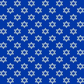 Half Inch White Star of David on Blue