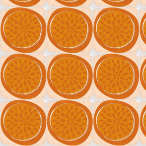 Orange Block Print