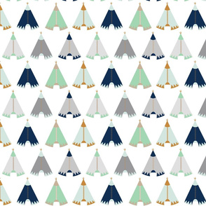 tee pees navy/grey/mint/blue