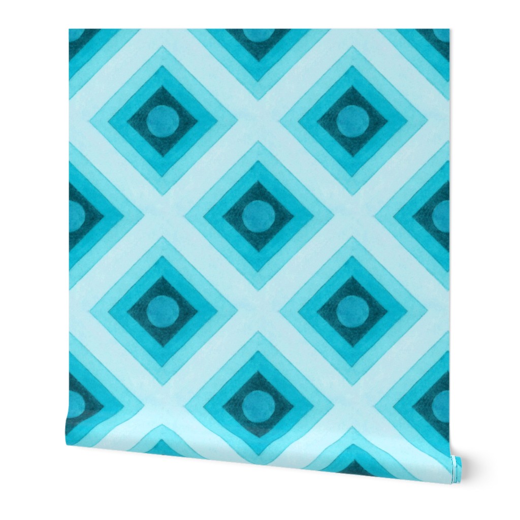 Geometric  Ombre Aqua