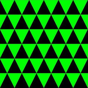 One Inch Black and Lime Green Triangles