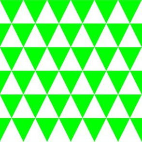 One Inch White and Lime Green Triangles