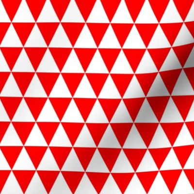 One Inch White and Red Triangles