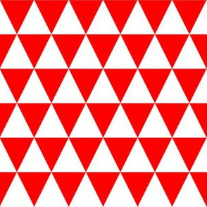 One Inch White and Red Triangles