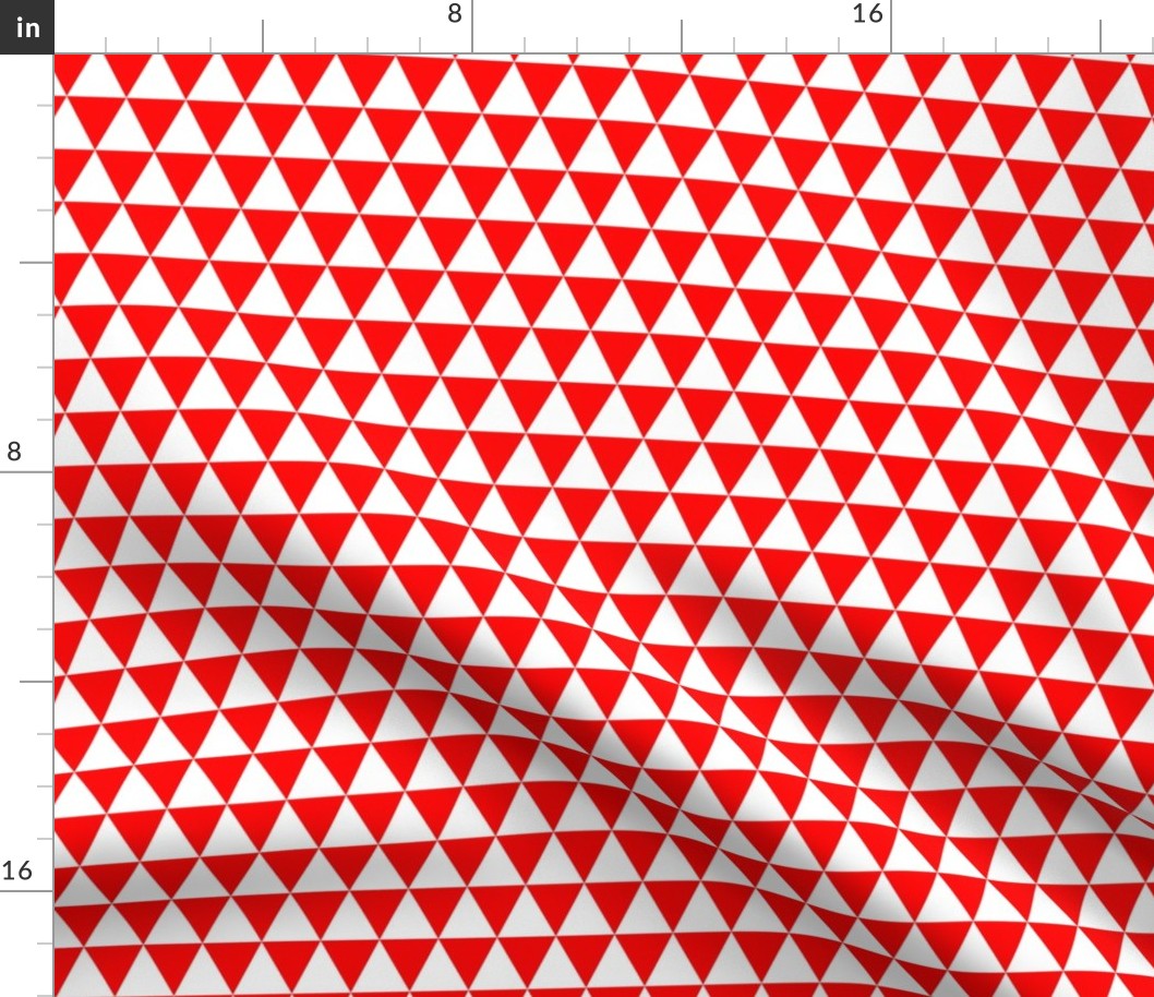 One Inch White and Red Triangles