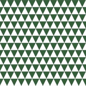 Half Inch White and Hunter Green Triangles