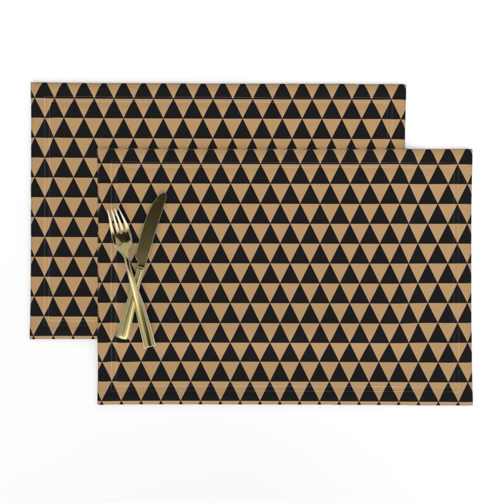 One Inch Black and Camel Brown Triangles