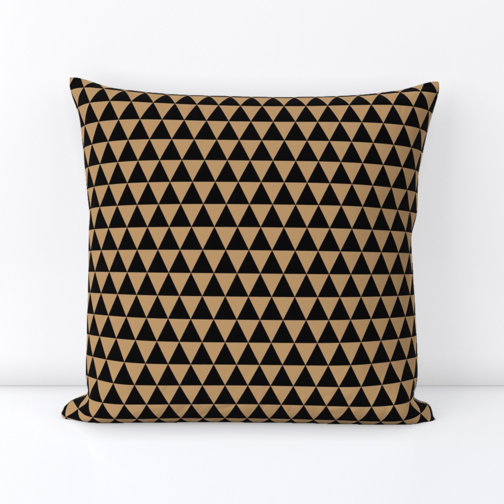 One Inch Black and Camel Brown Triangles