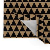 One Inch Black and Camel Brown Triangles