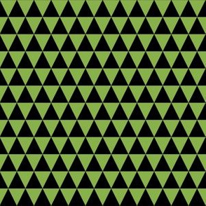 Half Inch Black and Greenery Green Triangles