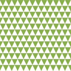 Half Inch White and Greenery Green Triangles