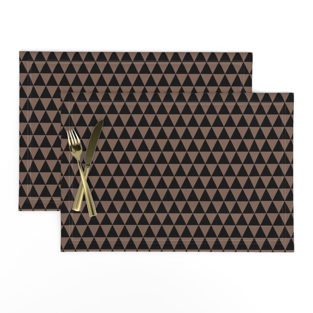 One Inch Black and Taupe Brown Triangles