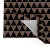 One Inch Black and Taupe Brown Triangles