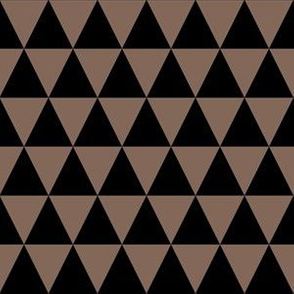 One Inch Black and Taupe Brown Triangles