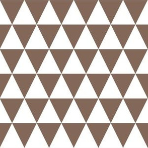 One Inch White and Taupe Brown Triangles