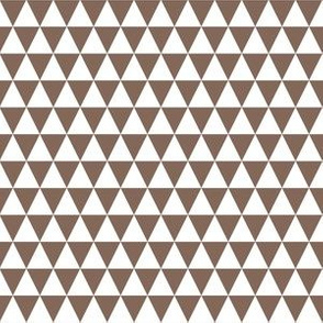 Half Inch White and Taupe Brown Triangles