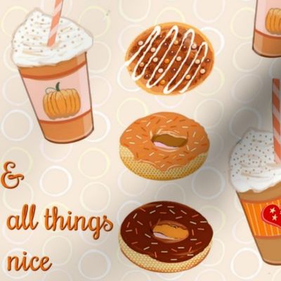 Coffee and doughnuts // pumpkin spice latte //  Christmas //  holiday Pumpkin Spice Latte & doughnuts