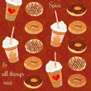 Fall Pumpkin Spice Latte & doughnuts   