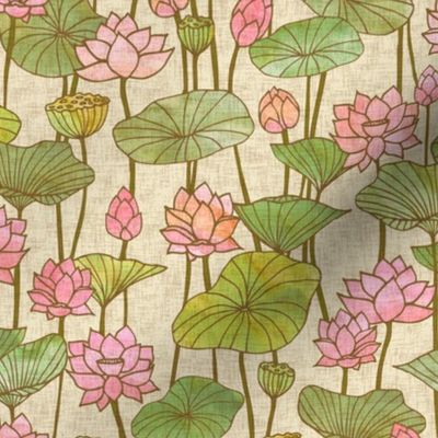 Lotus Flowers {Linen}