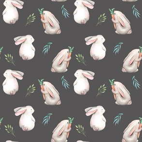 Whimsical Bunnies // Gray