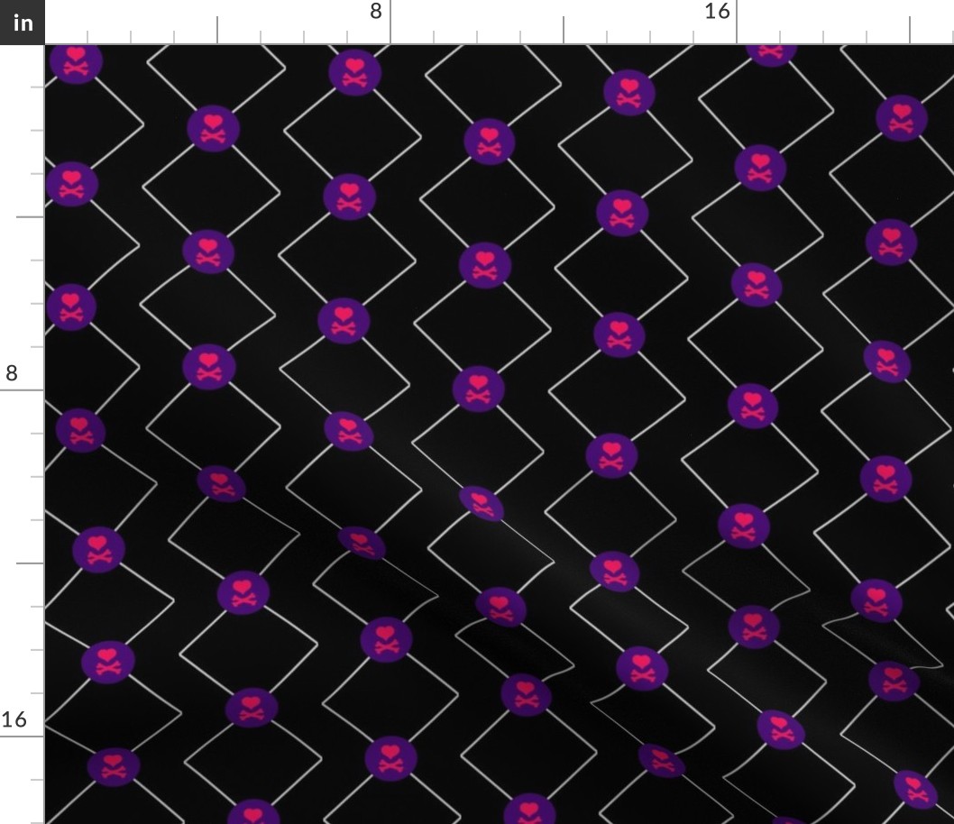 Heart Skull Net - Drawn That Way - Â© PinkSodaPop 4ComputerHeaven.com