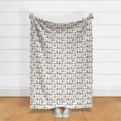 gnome garden // mushroom gnome fairytale fabric cute gnome characters - turquoise, green, red