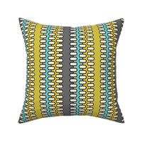 Danish Modern stripes gold blue and gray