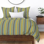 Danish Modern stripes gold blue and gray