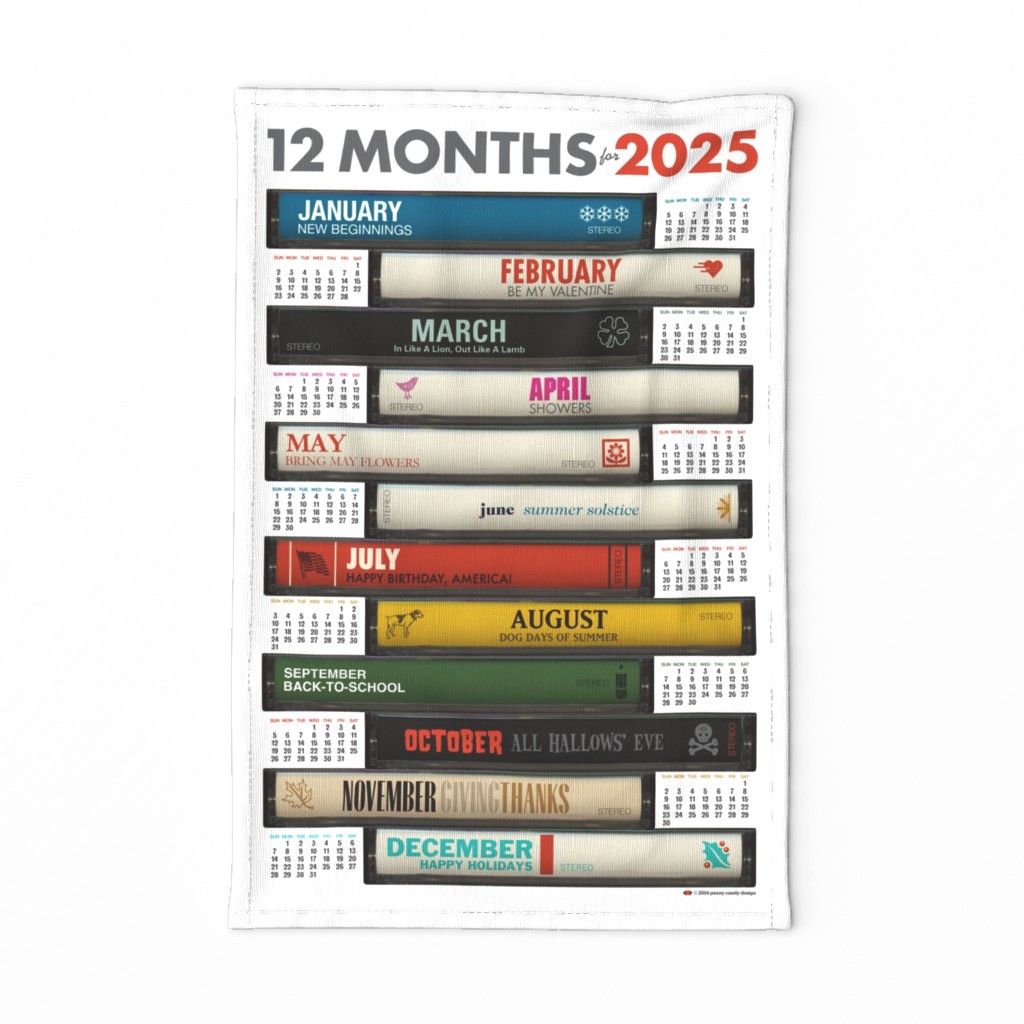 2024 Record & Tape Club Tea Towel Calendar & Wall Hanging