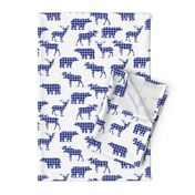 buffalo plaid animals - royal blue