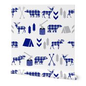 camping outdoors - royal blue