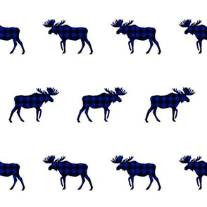 plaid moose - royal blue