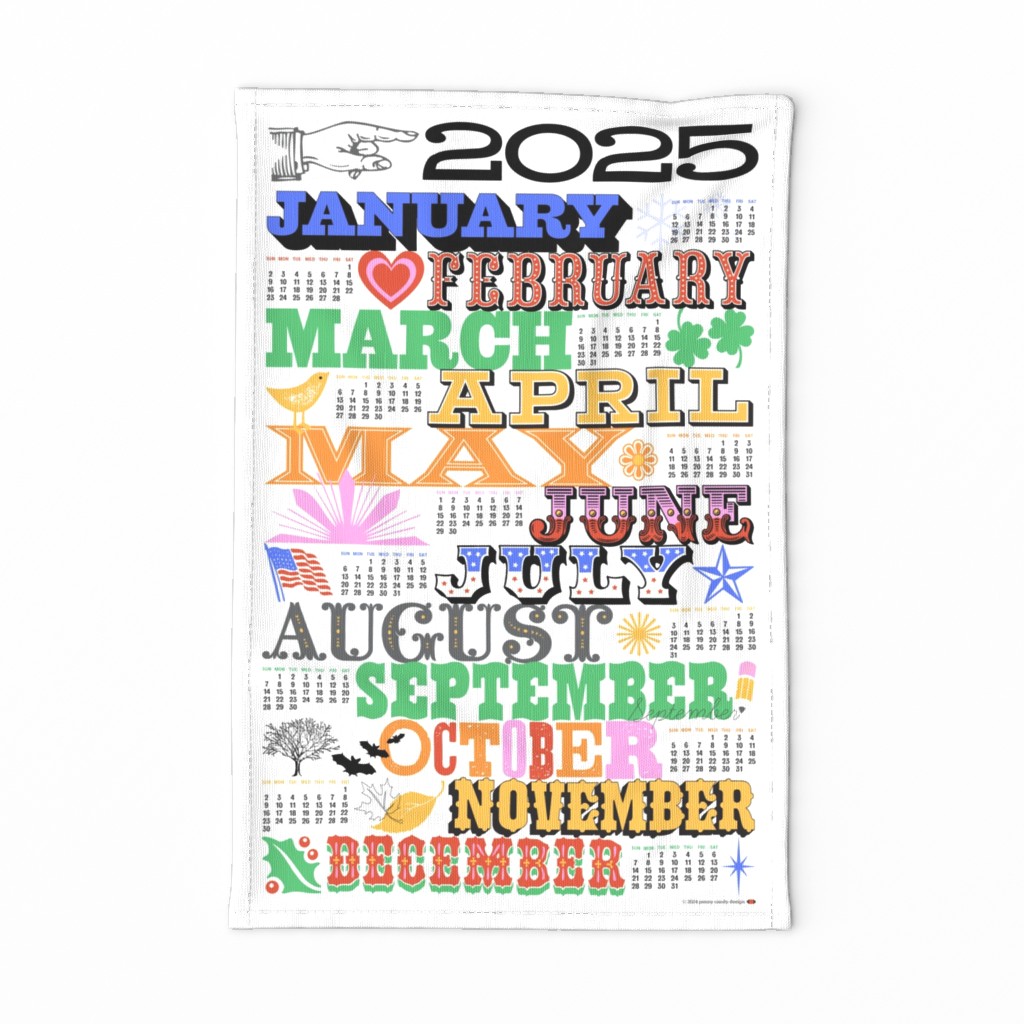 2024 Broadside Tea Towel Calendar & Tea Towel Spoonflower