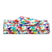 autism awareness watercolor splatter fabric w/ puzzle piece