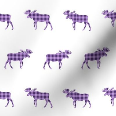 purple plaid moose fabric