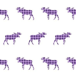 purple plaid moose fabric