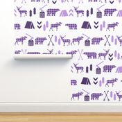 purple hunting camping adventure outdoors design