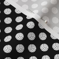 Half Inch Black and White Volleyballs on Black