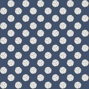 Half Inch Black and White Volleyballs on Blue Jeans Blue