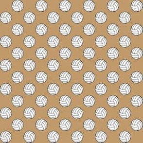 Half Inch Black and White Volleyballs on Camel Brown
