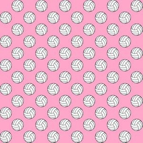 Half Inch Black and White Sports Volleyball Balls on Carnation Pink