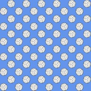 Half Inch Black and White Sports Volleyball Balls on Cornflower Blue